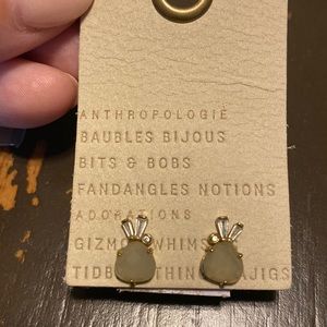 NWT Anthropologie Earrings Crowned Sparkle Grey. Very Pretty Teardrop/pineapple